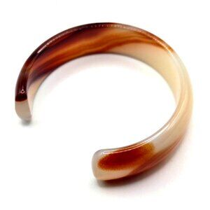 Vintage Natural Agate Cuff Bracelet in beautiful Satin Box 33g 6 inches